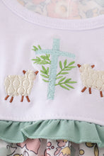 Load image into Gallery viewer, Floral sheep cross embroidery dress
