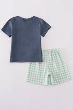 Load image into Gallery viewer, Navy sheep cross embroidery boy set
