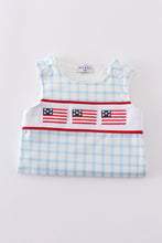 Load image into Gallery viewer, Blue flag embroidery jonjon
