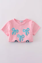 Load image into Gallery viewer, Pink bow sequin mom&amp;me dress
