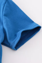 Load image into Gallery viewer, Blue airplane embroidery top
