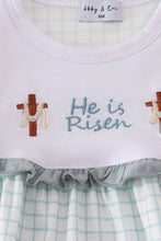 Load image into Gallery viewer, Blue he is risen embroidery bubble
