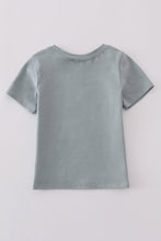 Load image into Gallery viewer, Blue he is risen embroidery top
