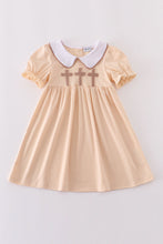 Load image into Gallery viewer, Cream cross french knot dress
