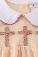 Load image into Gallery viewer, Cream cross french knot dress
