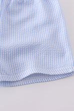 Load image into Gallery viewer, Blue cross embroider smocked set
