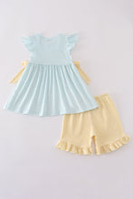 Load image into Gallery viewer, Blue bunny embroidery smocked set
