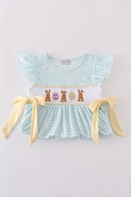 Load image into Gallery viewer, Blue bunny embroidery smocked set
