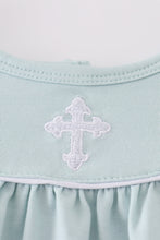 Load image into Gallery viewer, Blue cross embroidery dress
