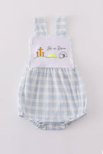 Load image into Gallery viewer, Blue plaid he is risen embroidery bubble
