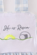 Load image into Gallery viewer, Blue plaid he is risen embroidery bubble
