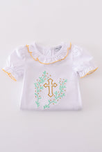 Load image into Gallery viewer, Easter cross embroidery girl bubble
