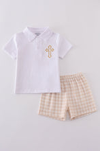 Load image into Gallery viewer, Easter cross embroidery boy shorts set
