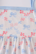Load image into Gallery viewer, Blue bow lattice print set
