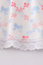 Load image into Gallery viewer, Blue bow lattice print set
