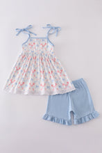 Load image into Gallery viewer, Blue bow lattice print set
