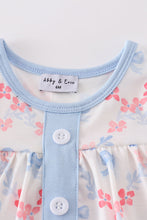 Load image into Gallery viewer, Blue bow lattice print  bloomer set
