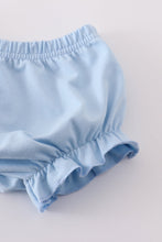Load image into Gallery viewer, Blue bow lattice print  bloomer set
