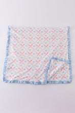Load image into Gallery viewer, Blue bow lattice print  blanket
