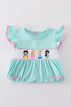 Load image into Gallery viewer, Mint princess embroidery gingham ruffle dress
