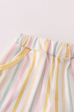 Load image into Gallery viewer, Rainbow stripe shorts set
