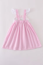 Load image into Gallery viewer, Pink stripe seersucker sailboat embroidery smocked dress
