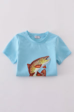 Load image into Gallery viewer, Blue fish applique top
