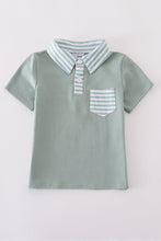 Load image into Gallery viewer, Sage stripe button down shirt
