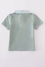 Load image into Gallery viewer, Sage stripe button down shirt
