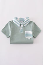 Load image into Gallery viewer, Sage stripe button down shirt
