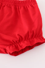 Load image into Gallery viewer, Red dot strawberry embroidery smocked bloomer set
