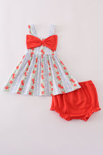 Load image into Gallery viewer, Apple print bow bloomer set
