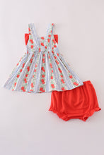 Load image into Gallery viewer, Apple print bow bloomer set
