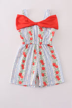 Load image into Gallery viewer, Apple print bow jumpsuit
