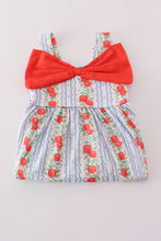 Load image into Gallery viewer, Apple print bow dress
