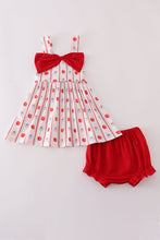 Load image into Gallery viewer, Red apple bow bloomer set
