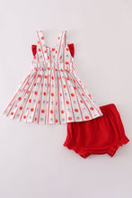 Load image into Gallery viewer, Red apple bow bloomer set
