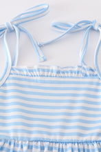 Load image into Gallery viewer, Blue character applique stripe dress
