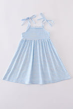 Load image into Gallery viewer, Blue character applique stripe dress
