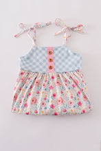 Load image into Gallery viewer, Pink floral print strap bloomer set
