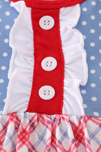 Load image into Gallery viewer, Blue bow print ruffle dress
