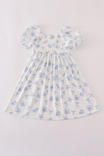 Load image into Gallery viewer, Blue seashell bow mom&amp;me dress
