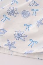 Load image into Gallery viewer, Blue seashell bow mom&amp;me dress
