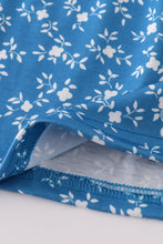 Load image into Gallery viewer, Blue floral print smocked dress
