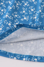 Load image into Gallery viewer, Blue floral print smocked dress
