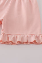 Load image into Gallery viewer, Pink floral character applique ruffle shorts set
