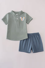 Load image into Gallery viewer, Green character applique shorts set

