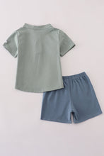 Load image into Gallery viewer, Green character applique shorts set

