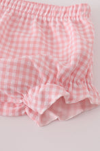 Load image into Gallery viewer, Pink floral smocked bloomer set
