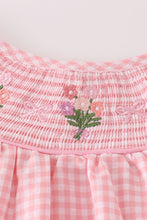 Load image into Gallery viewer, Pink floral smocked bloomer set
